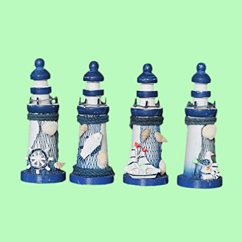Ifundom Wooden Lighthouse Decor, Nautical Lighthouse Decorations, Rustic Ocean Sea Beach Themed Lighthouse Decoration, Handcrafted Tabletop Nautical Themed Home Decor #TOP4