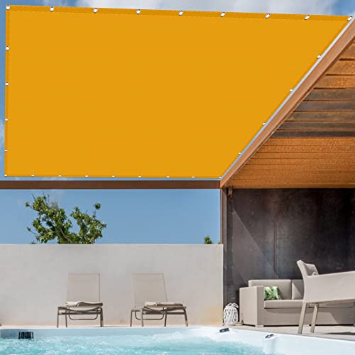 GOUBO Sonnensegel Rechteckig 1.2 x 2.4 m Rechteckig Wasserdicht UV Schutz Sonnensegel Wasserdicht im Freien PES Polyester Reißfest Wetterfest für Terrasse, Balkon, Pool und Garten, Golden