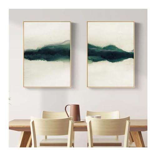 Affiches paysages abstraits de montagne et lac décoration murale 30x50 cm x2