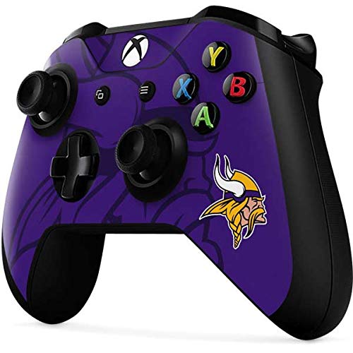 Skinit Decal Gaming Skin Compatible with Xbox One X Controller - Officially Licensed NFL Minnesota Vikings Double Vision Design