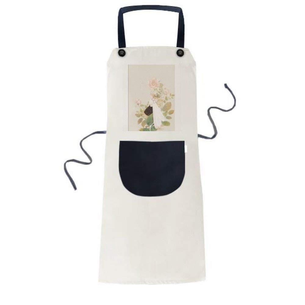 Tablier beige à motif fleur pour cuisiner avec élégance au quotidien