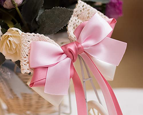 Image of Double Face Pearl Pink Satin Ribbon 7 /8 inch X 25 Yards Polyester Pearl Pink Ribbon for Gift Wrapping Very Suitable for Weddings Party Invitation Decorations and More