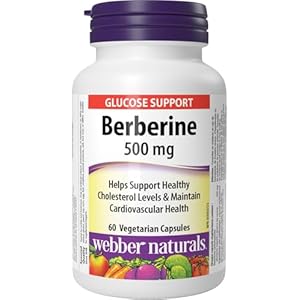 Webber Naturals Berberine 500 mg, 60 Capsules, Supports Healthy Glucose Metabolism and Cardiovascular Health, Vegan