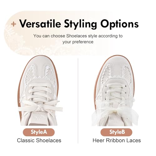 JACKSHIBO Women's Ribbon Lace-Up Fashion Sneakers Arch Support Gum Sole Tennis Walking Shoes with Memory Foam4