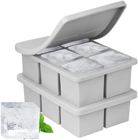 Silicone Ice Cube Tray 2-Pack, Large Ice Cube Molds for Whiskey, 2-Inch Big Square Ice Trays for Freezing, Whiskey Ice Cubes Mold for Cocktails - Thumbnail 5