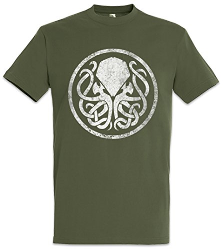 Urban Backwoods Circle Logo Cthulhu Uomo T-Shirt Marrone Taglia 2XL