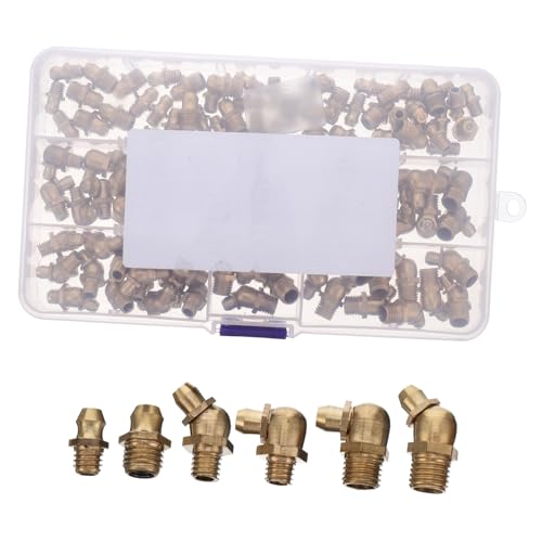 Alipis Copper Grease Nipples Fitting Assortment 106pcs Set for Automotive Sae Grease Fitting