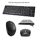 Wireless Keyboard and Mouse Combo for Windows, 2.4G Full-Sized External Cordless Computer Keyboard Mouse Combo for Laptop PC Desktop Chrome Mac, Number Pad 1600 DPI Silent Mouse USB Receiver (Black)