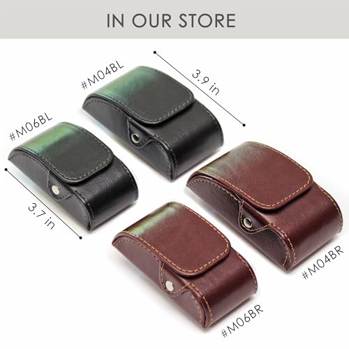 Image of Orsus Folding Glasses Hard Case with Belt Clip 3.4x1.4 In, Waist EDC Case for Folding Sunglasses Reading Glasses Black Brown