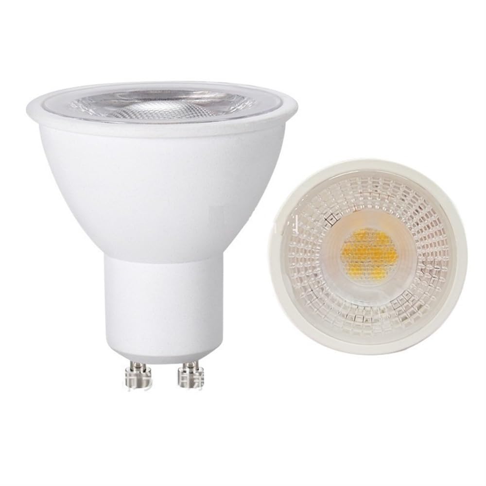HongHeFu, Confezione da 20, Faretto LED AC220V GU10 2835SMD Plastica + Luce LED Dimmerabile in Alluminio(6000K White)