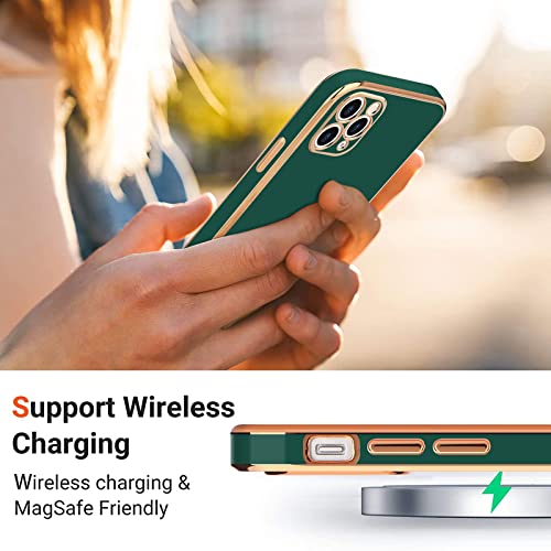 Teageo For Iphone 11 Pro Case For Girl Women Cute Love-Heart Luxury Bling Plating Soft Back Cover Raised Full Camera Protection Bumper Silicone Shockproof Phone Case For Iphone 11 Pro, Blackish Green #TOP5