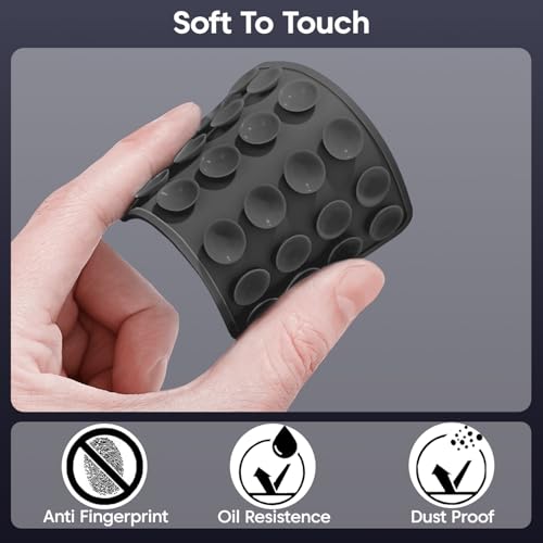 Image of Sounce Suction Phone Case, Phone Suction Sticker, for Hands-Free Mobile Accessory Holder Grip, Video Phone Accessory Compatible Mirror, Shower (Dark Grey)