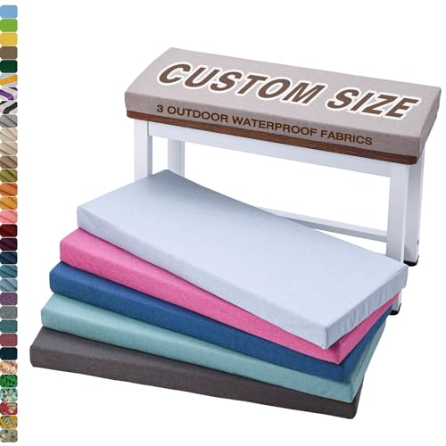 ROIPXM Custom Bench Seat Cushion, Bench Cushions for Indoor Furniture, 75D High-Density Sponge Window Seat Cushions Indoor, Removable Non-Slip Bay Window Cushion, Waterproof Patio Furniture Cushions