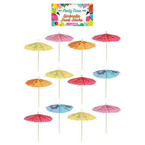 80s Material Girl 30 Pack of Cocktail Umbrellas Beach Party Paper Umbrella Cocktail Drink Decorations Mixed Colours Tropical Fruit Toppers Cover