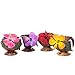 Tropical Hawaiian Luau Party Real Coconut Cup on Base w Flower & Straw, Brown