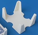 Playing Card Deck Holder, 3D Printed, Fits Standard 2.5 x 3.5 inch Poker Cards, Black and White (White, Double Deck)
