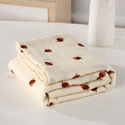E&O Muslin Swaddle Baby Blanket. Breathable Fabric Made With 100% Cotton And Measures 47”X47”. The Material Is Super Soft And Lightweight, Yet Super Durable And Strong. (Brown) #TOP25
