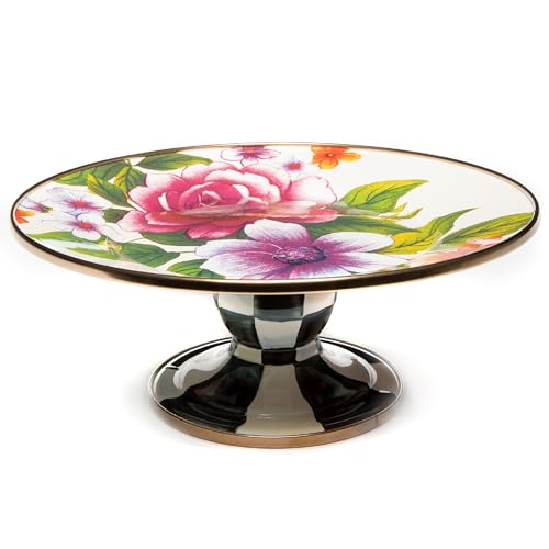 Image of MACKENZIE-CHILDS Pedestal Platter, Mini, White Flower Market