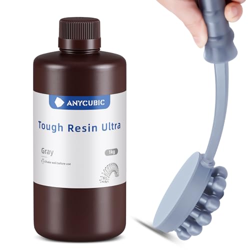 ANYCUBIC Ultra Tough Résine Pour Imprimante 3D, Ultra-Résistant, Résistance Durable aux Chocs, Flexibilité Exceptionnelle, Faible Odeur, Compatible avec Impressions 3D Résine LCD/DLP (Gris, 1000g) 1 ANYCUBIC Ultra Tough Résine Pour Imprimante 3D, Ultra-Résistant, Résistance Durable aux Chocs, Flexibilité Exceptionnelle, Faible Odeur, Compatible avec Impressions 3D Résine LCD/DLP (Gris, 1000g)