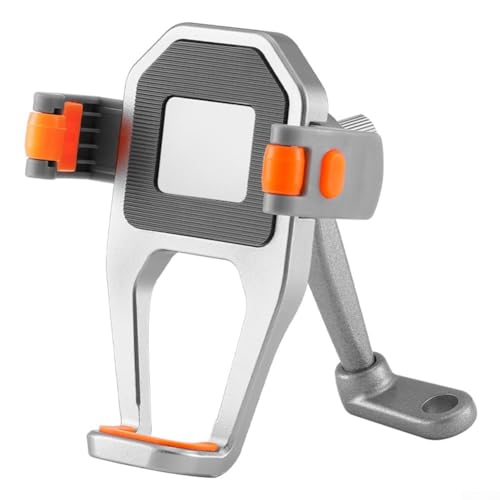 Jonikuper Support de téléphone pour moto et moto tout-terrain pour navigation sur vélo, support en alliage d'aluminium rotatif à 360 degrés avec verrouillage à ressort et rembourrage en caoutchouc