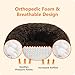 HMTOPE Orthopädisches Hundebett rund Hundekissen Hundesofa Katzenbett Donut Kuscheliges Hundekorb Waschbar, 120 cm Ø, Braun