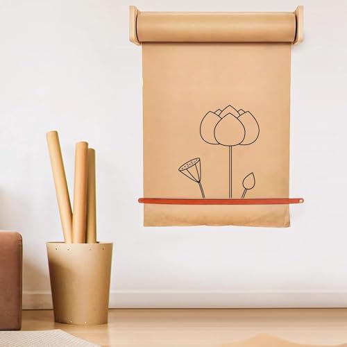 Dispensador de papel kraft de 64 cm con corte fluido de pared 3