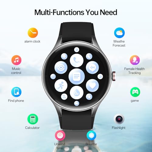 Image of Woneligo Smart Watch,1.57inch AMOLED Touchscreen Fitness Watch for iPhone & Android,Heart Rate /Sp02 /Sleep Monitor,110+ Sport Modes IP68 Waterproof Bluetooth Calls,2 Bands (Black, 1.57)