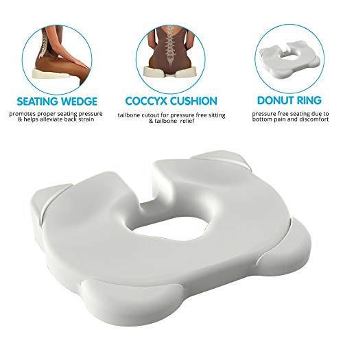 Kabooti Donut Seat Cushion, 3-In-1 Design With Center Cutout For Tailbone Pain, Sciatica And Hemorrhoids #TOP4
