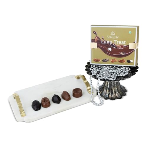 Image of SMOOR Luxe Treat Box of 5, Handcrafted Choco Assortment, Dark and Milk Choco, 50 g | Perfect for Wedding, Birthday, Anniversary, Gifting & Snacking