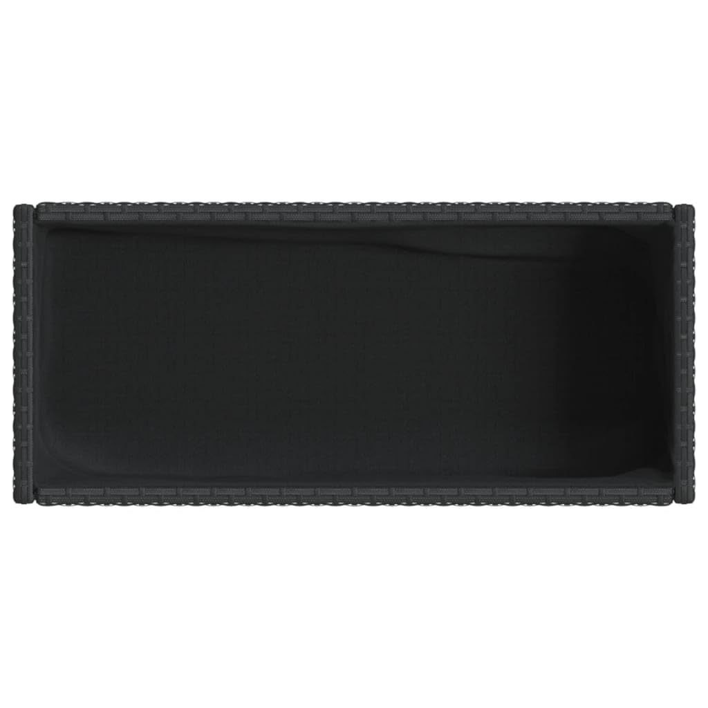 vidaXL Fioriera da Giardino con Ripiano Nera in Polyrattan