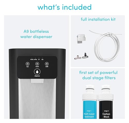YPMart(小さな店) A9 Electric Touch Countertop Bottleless Cooler Water Dispenser-3 Temperatures (Black), 21 x 11 x 16 inches