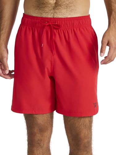 Reebok Men’s Launch Woven 7” Short, Standard Fit, Lightweight Stretch Poly Woven Fabric, Vector Red, Large