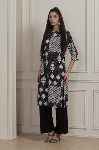 Image of BIBA Women Cotton Printed Straight Kurta