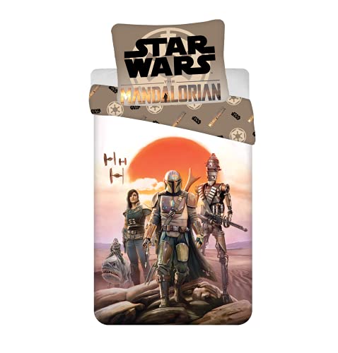 AC-Déco Parure De Lit en Coton Star Wars The Mandalorian - 140 X 200 Cm - Beige