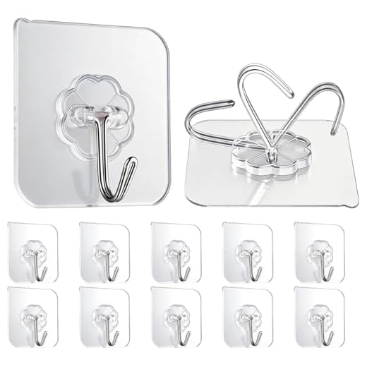 10pcs Transparent Household Powerful Vacuum Suction Cup Hooks Kitchen Bathroom Towel Strong Heavy Duty Adhesive Wall Hooks