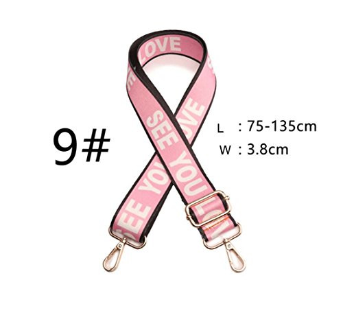 Image of Adjustable National Style Strap Replacement Guitar Style Multicolor Canvas Crossbody Strap for Handbags (009#)