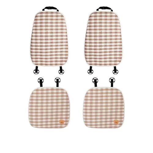 Yucahype 車用 シートカバーセット 単品 2点/3点/4点/7点セット カー用品 通気性 かわいい 滑り止め 座席シート 前座席用 後部座席用(セット3 カーキ)