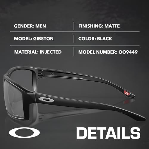 Image of Oakley GIBSTON OO9449 Rectangle Shape Sunglasses With Official Eyewear Kit | Men's Sunglasses