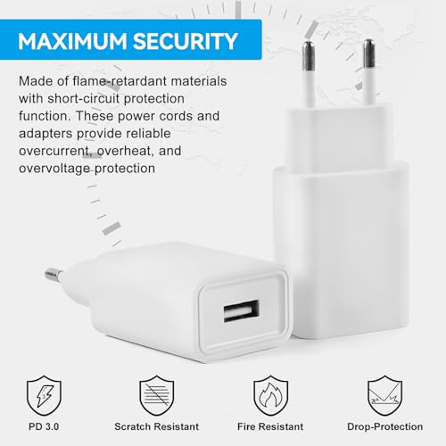 2 Stück 10 m Langes Netzkabel und Adapter - Stromkabel und Adapter, Ladekabel für Ring, Wetterfester Netzstecker und USB-C-Ladekabel Kompatibel mit Ring Spotlight Cam Plus/Pro und Stick Up Cam