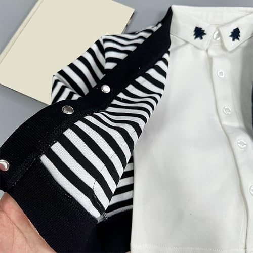 EnJoCho Children's Striped Coat Spring And Fall New Baby Long Sleeves Teen Girls Winter Coats (Black, 2-3 Years)2