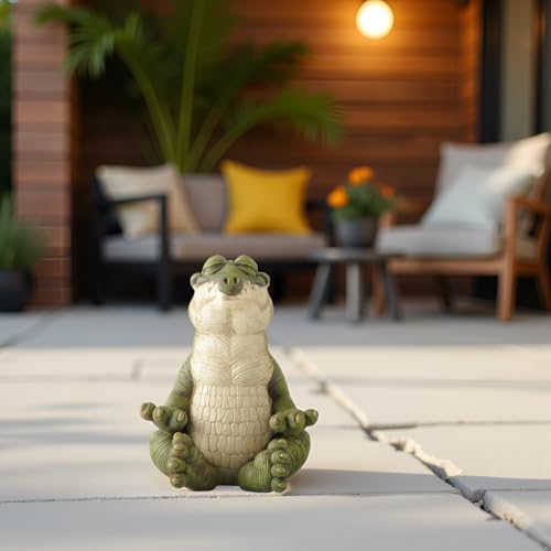 Figurine de méditation alligator objet déco intérieur extérieur zen - 8
