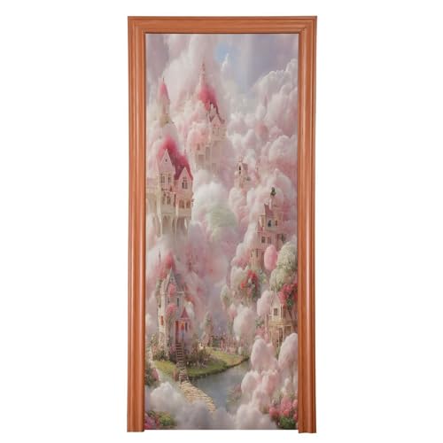 FLildon Romantic Cloud Fairland Door Cover Decoration, Party Accessory Porch Decor for Festive Ornament Room Door Covers 36 x 98 Inch