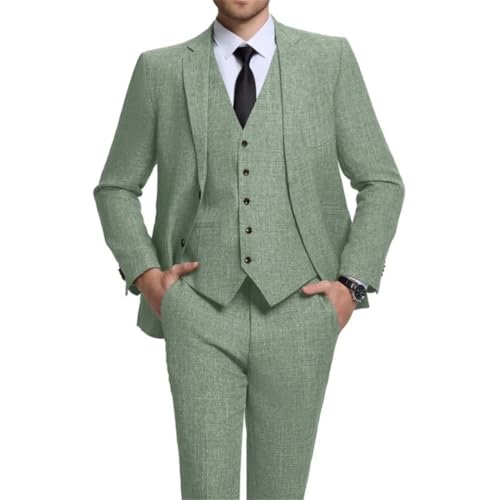 Men's 3-Piece Classic Fit Suit | 2-Button Patch Pocket Set (Blazer+Vest+Pants)