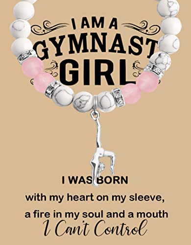 Image of MAOFAED Gymnastics Gift Gymnastics Charm Bracelet Gymnast Gift for Her(gymnast cardbead)