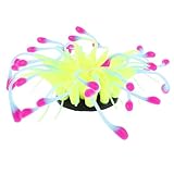 FRCOLOR Corales Artificiales de Silicona Amarillos para Acuarios Plantas Acuáticas Falsas Brillantes para Decoración Central de Peceras Decoración Luminosa Segura y Resistente para