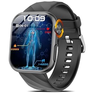 2026 Neue Smartwatch EKG+HRV/Harnsäure/BMI Herren Damen 1,97″ AMOLED Gesundheitsuhr mit Telefonfunktion 24H Herzfrequenz SPO2 ΒΙutdruck Körpertemperatur BΙυtｚυcker Schlaf/Apnoe-Monitor Fitnessuhr