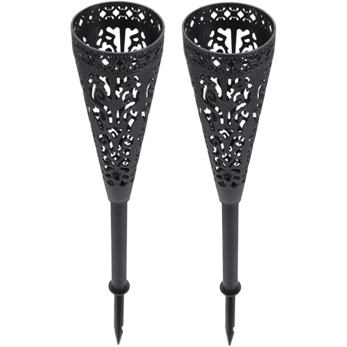 MUELODSIC 2 Piezas Jarrones de Plástico para Flores con Estaca Diseño Hueco Resistente la Intemperie para Decoración de Cementerios y Exteriores Soporte Estable para Suelo para Tumbas y