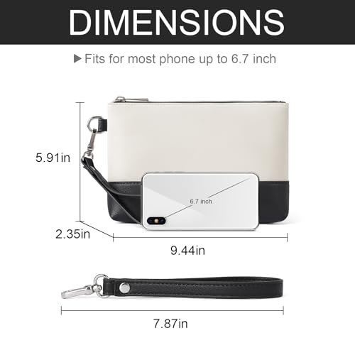 Image of CLUCI Wristlet Wallet for Women Large Capacity Leather Clutch Purse Slim Ladies Travel Credit Card Holder Phone Organizer