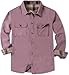 Cromoncent Mens Flannel Shirts Business Casual Long Sleeve Button Down Shirts, Flannel Pink,2X-Large