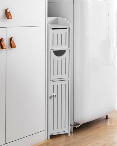 AOJEZOR Bathroom Storage Cabinet: Small Bathroom Storage - Toilet Paper Cabinet Fit for Mega Roll,White - Image 4